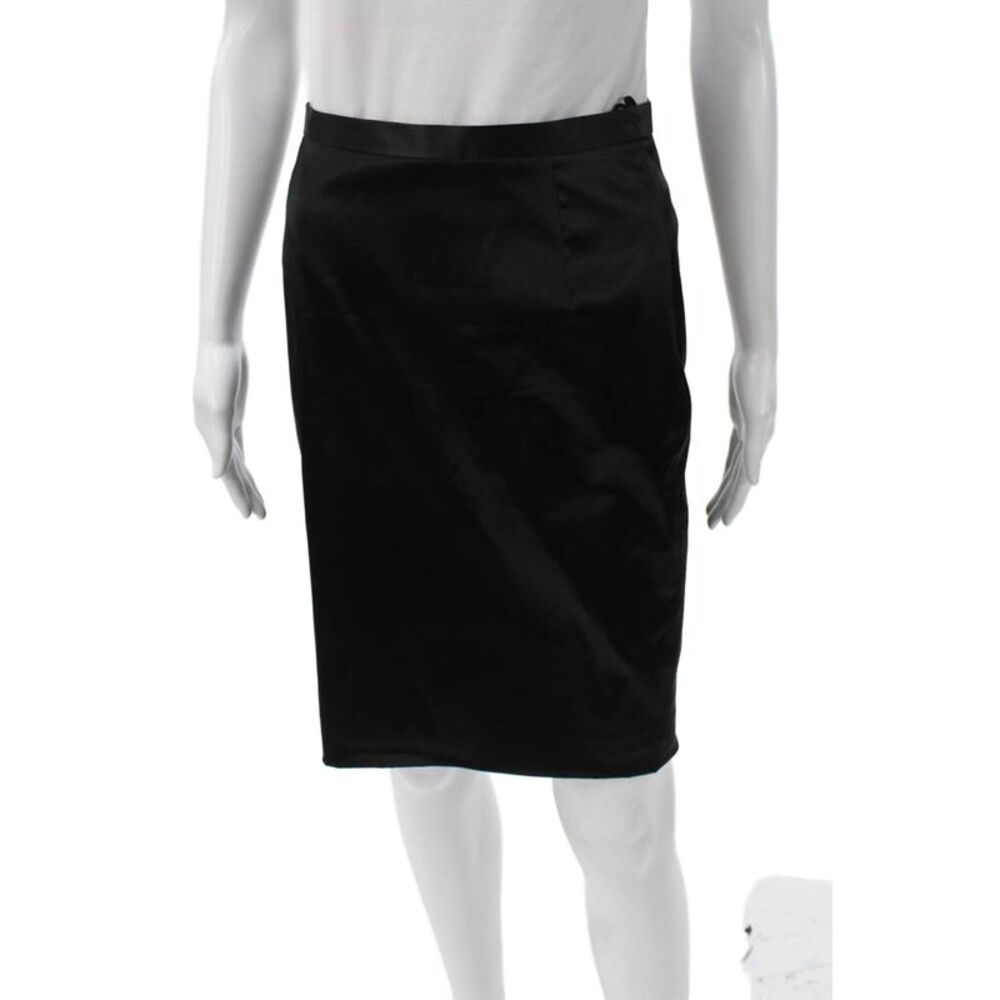Dolce & Gabbana Women Straight Pencil Satin Skirt Black Short Size S